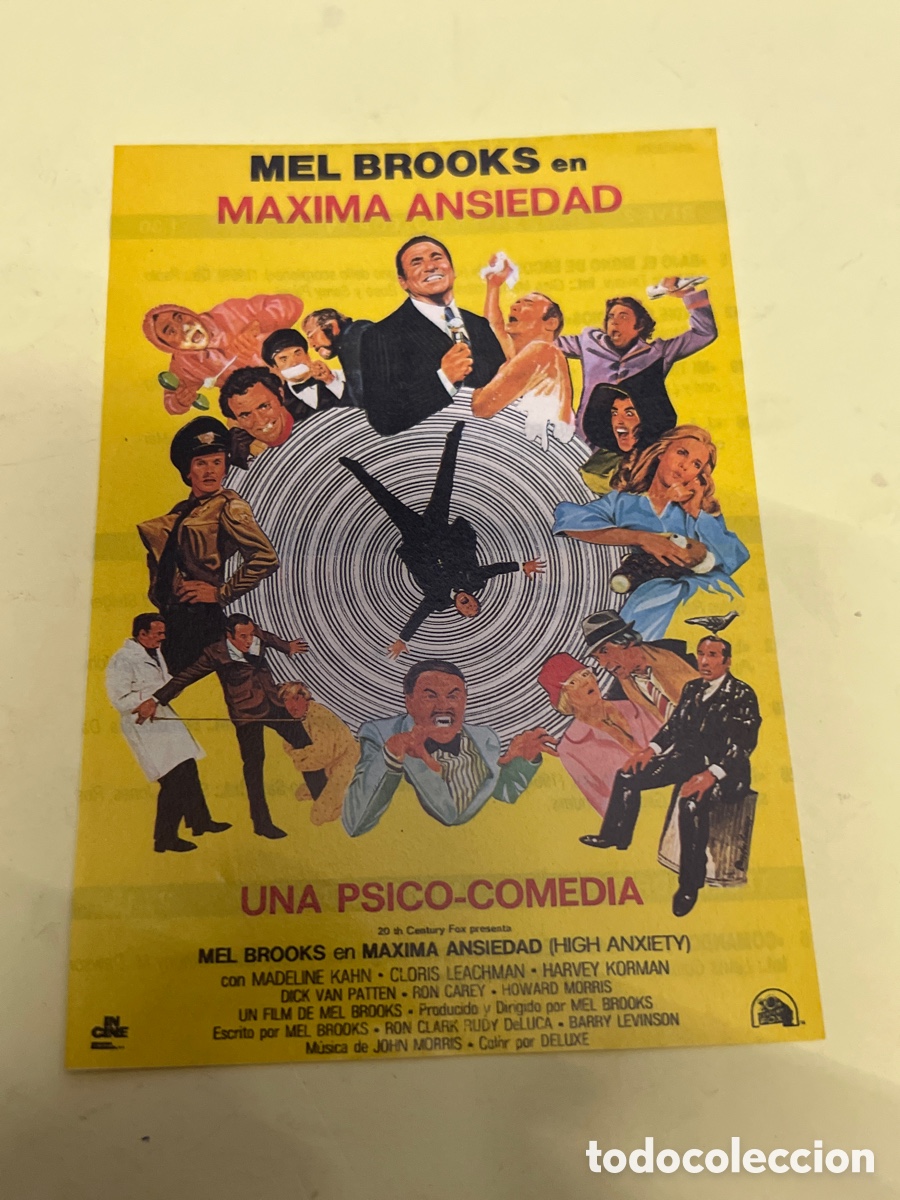 Cine: T1/F2/X27. FOLLETO DE CINE - MEL BROOKS EN MAXIMA ANSIEDAD