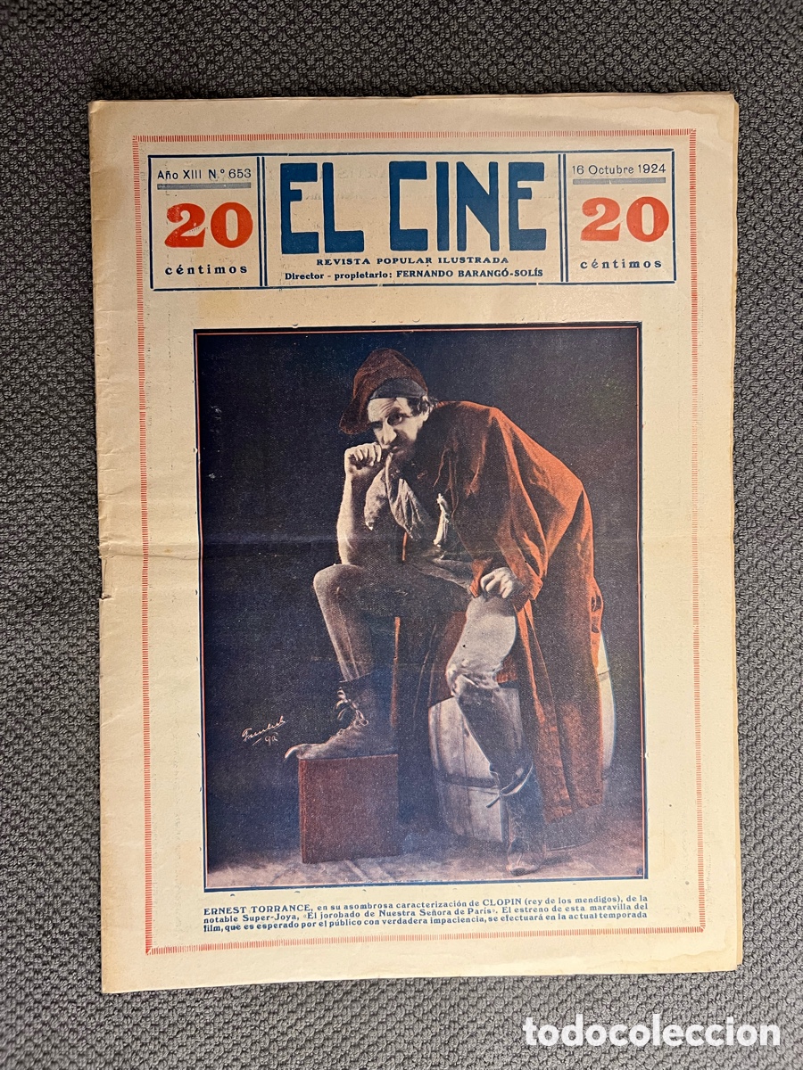 Cine: El cine revista popular ilustrada. N.&deg; 653, 16 Octubre 1924. ERNEST TORRANCE &hellip;