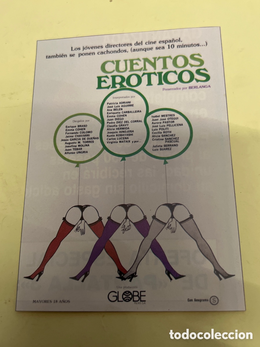 Cine: T1/F2/X60- FOLLETO DE CINE - CUENTOS EROTICOS