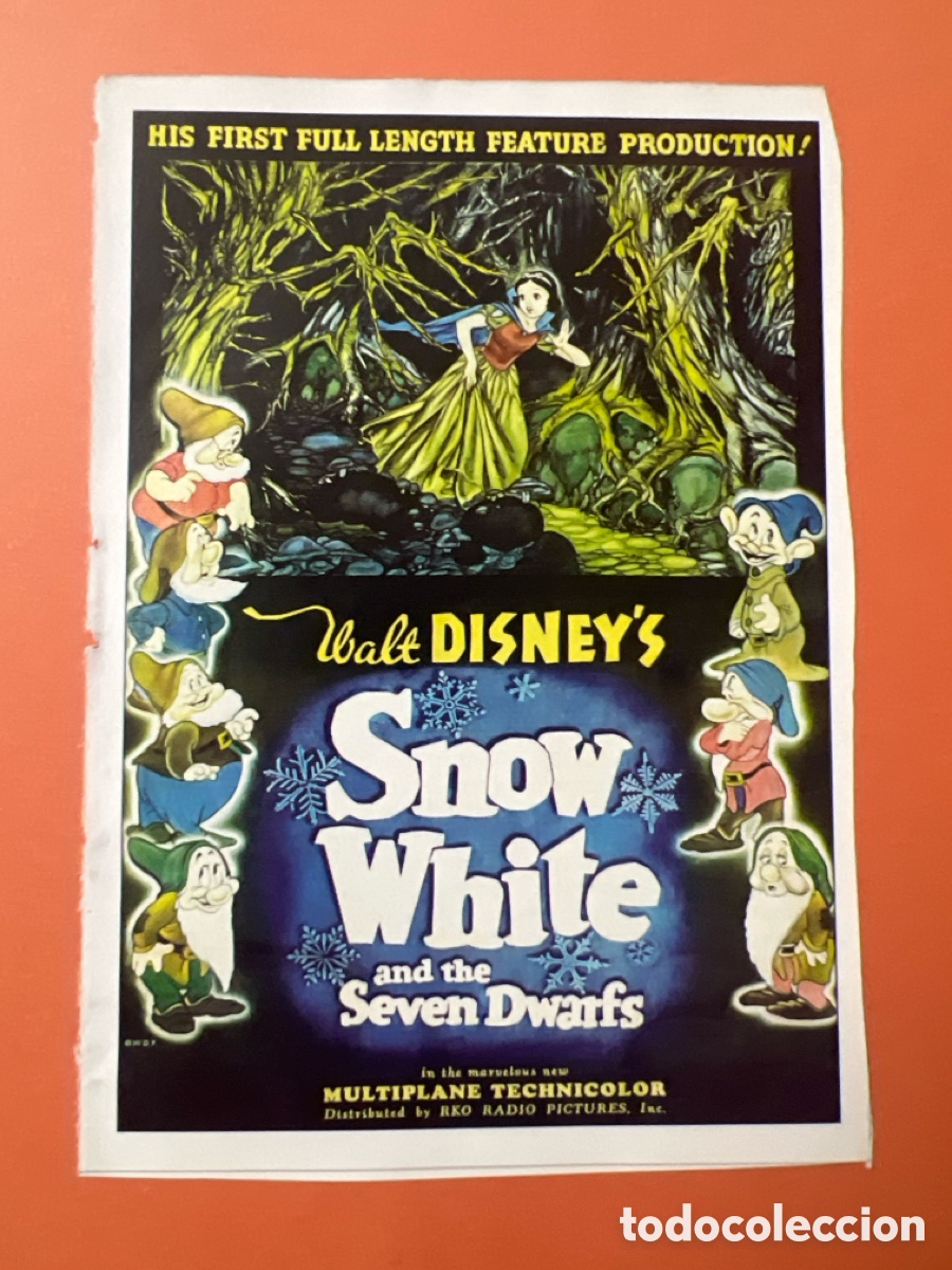 Cine: W201. CARTEL MAN&Iacute;A - GRANDES CL&Aacute;SICOS DISNEY- BLANCANIEVES Y LOS SIETE ENANITOS