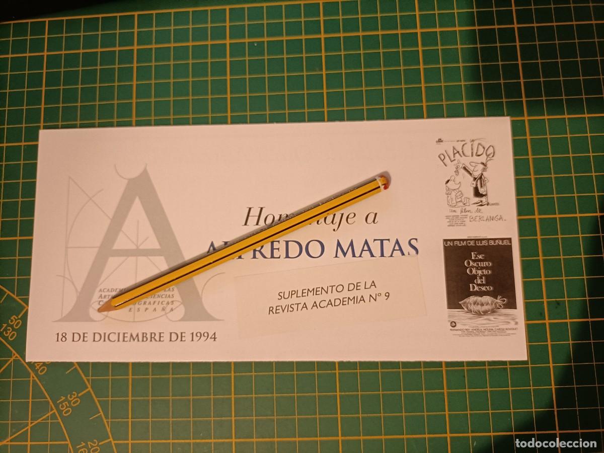 Cine: HOMENAJE A ALFREDO MATAS. ACADEMIA DE LAS ARTES Y LAS CIENCIAS. DESPLEGABLE. 1994