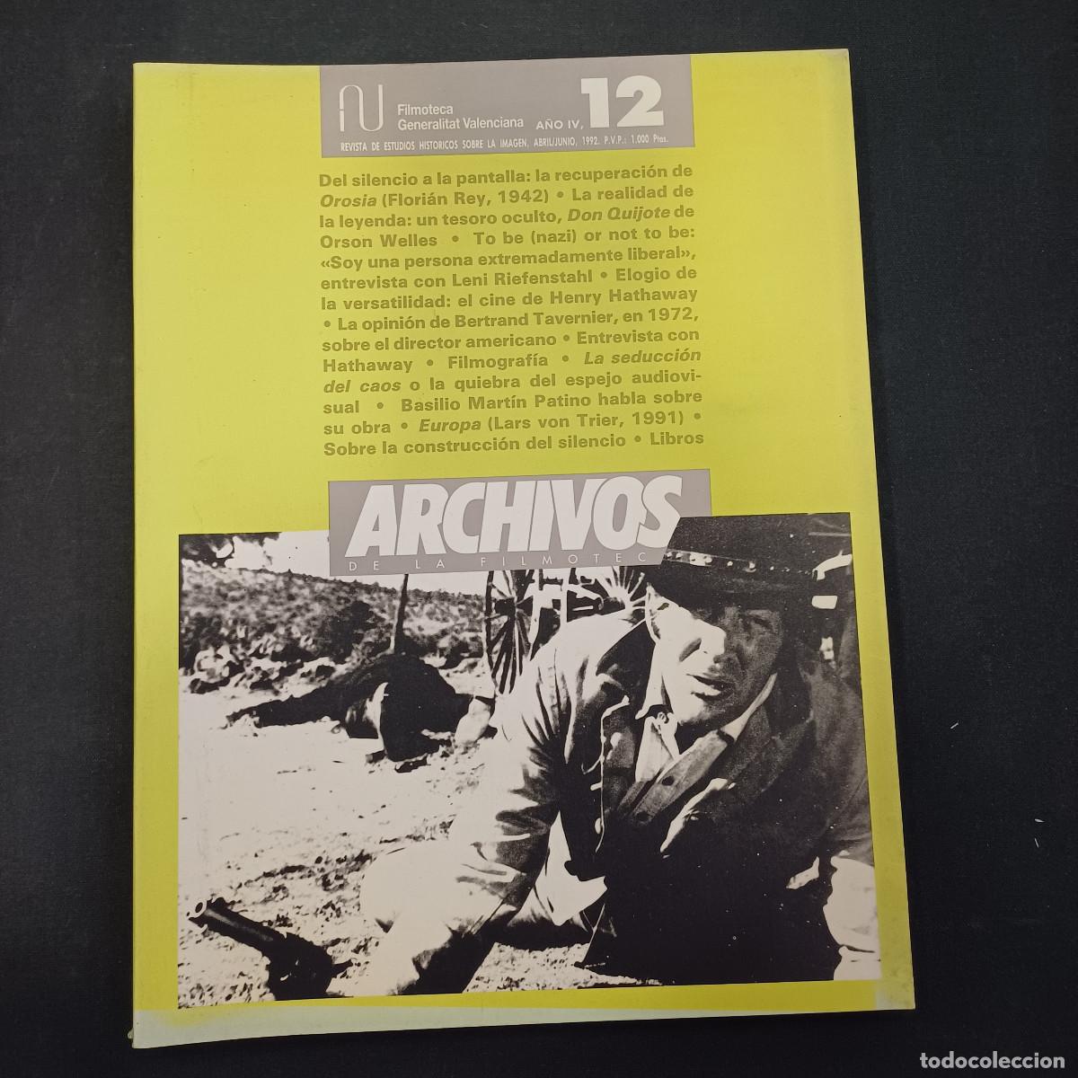 Cine: ARCHIVOS DE LA FILMOTECA/REVISTA DE ESTUDIOS HISTORICOS SOBRE LA IMAGEN/N&ordm; 12.