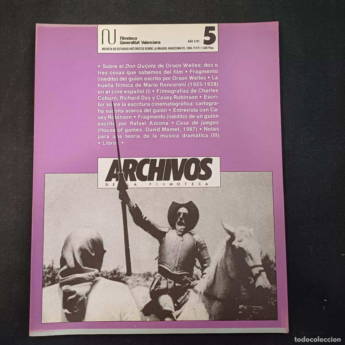 Cine: ARCHIVOS DE LA FILMOTECA/REVISTA DE ESTUDIOS HISTORICOS SOBRE LA IMAGEN/N&ordm; 5.