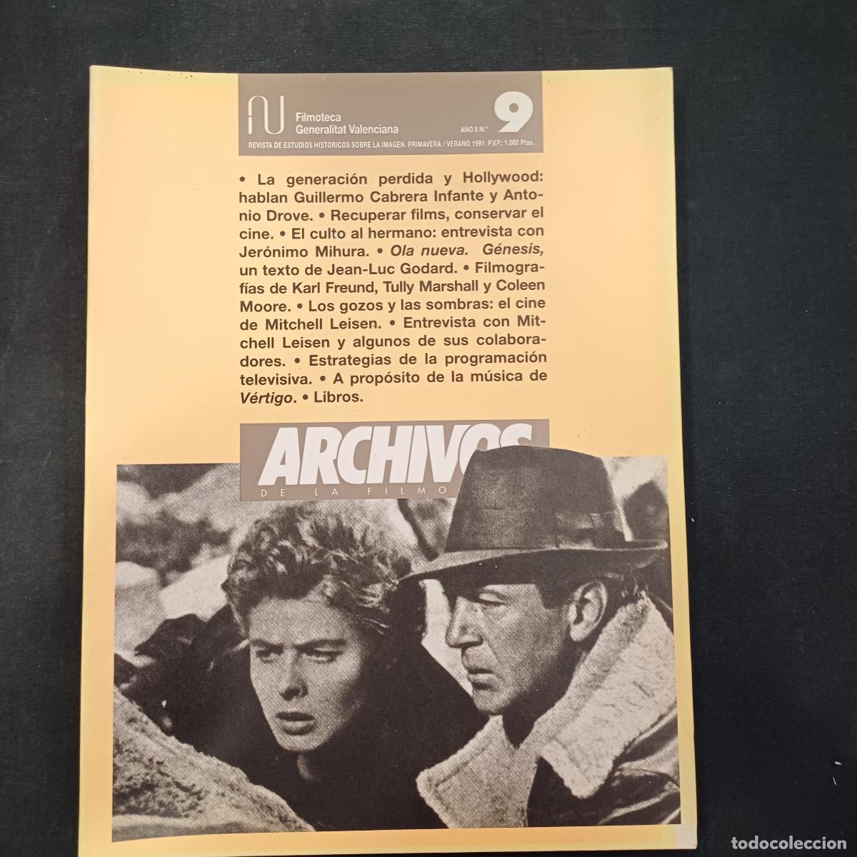 Cine: ARCHIVOS DE LA FILMOTECA/REVISTA DE ESTUDIOS HISTORICOS SOBRE LA IMAGEN/N&ordm; 9.