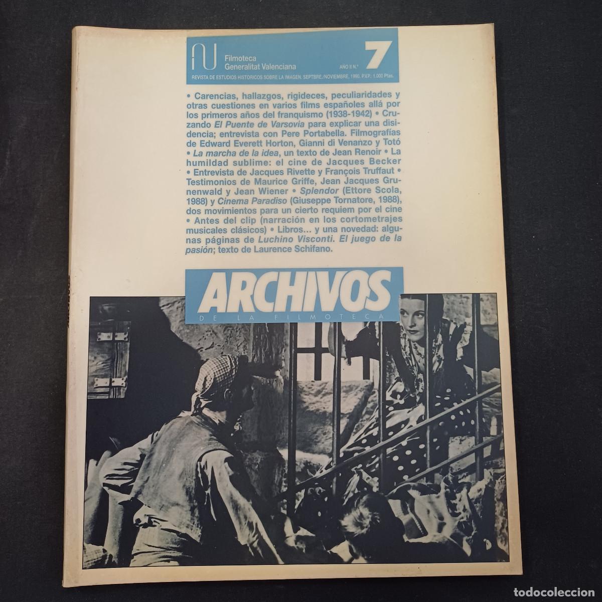 Cine: ARCHIVOS DE LA FILMOTECA/REVISTA DE ESTUDIOS HISTORICOS SOBRE LA IMAGEN/N&ordm; 7.