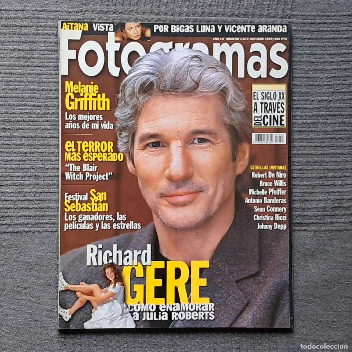 Cine: FOTOGRAMAS N&Uacute;MERO 1872, OCTUBRE 1999. - RICHARD GERE - MELANIE GRIFIFITH - BIGAS LUNA -