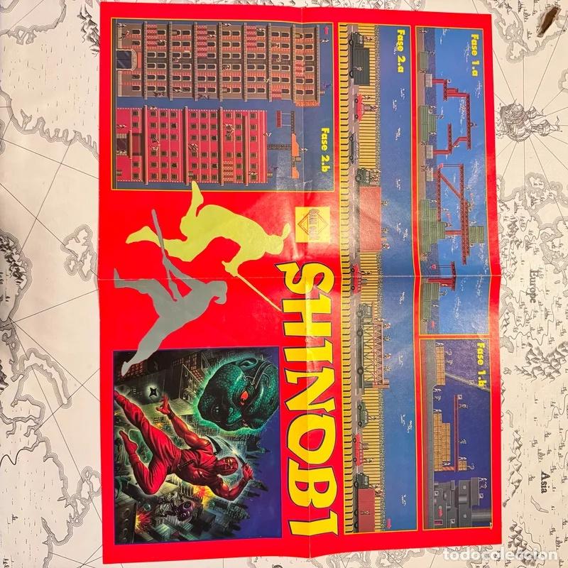 Cine: P&oacute;ster Promocional del Videojuego Shinobi para Sega - Ilustraci&oacute;n a Todo Color