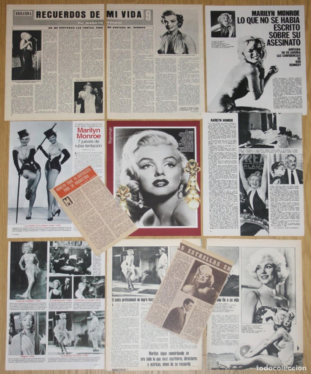 Cine: MARILYN MONROE lote de prensa 1950s/1990s spain magazine clippings fotos cine actriz recortes