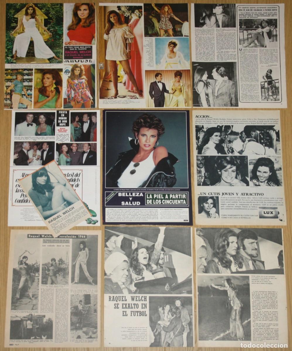 Cine: RAQUEL WELCH lote de prensa spain magazine clippings 1960s/1990s fotos USA cine actriz recortes