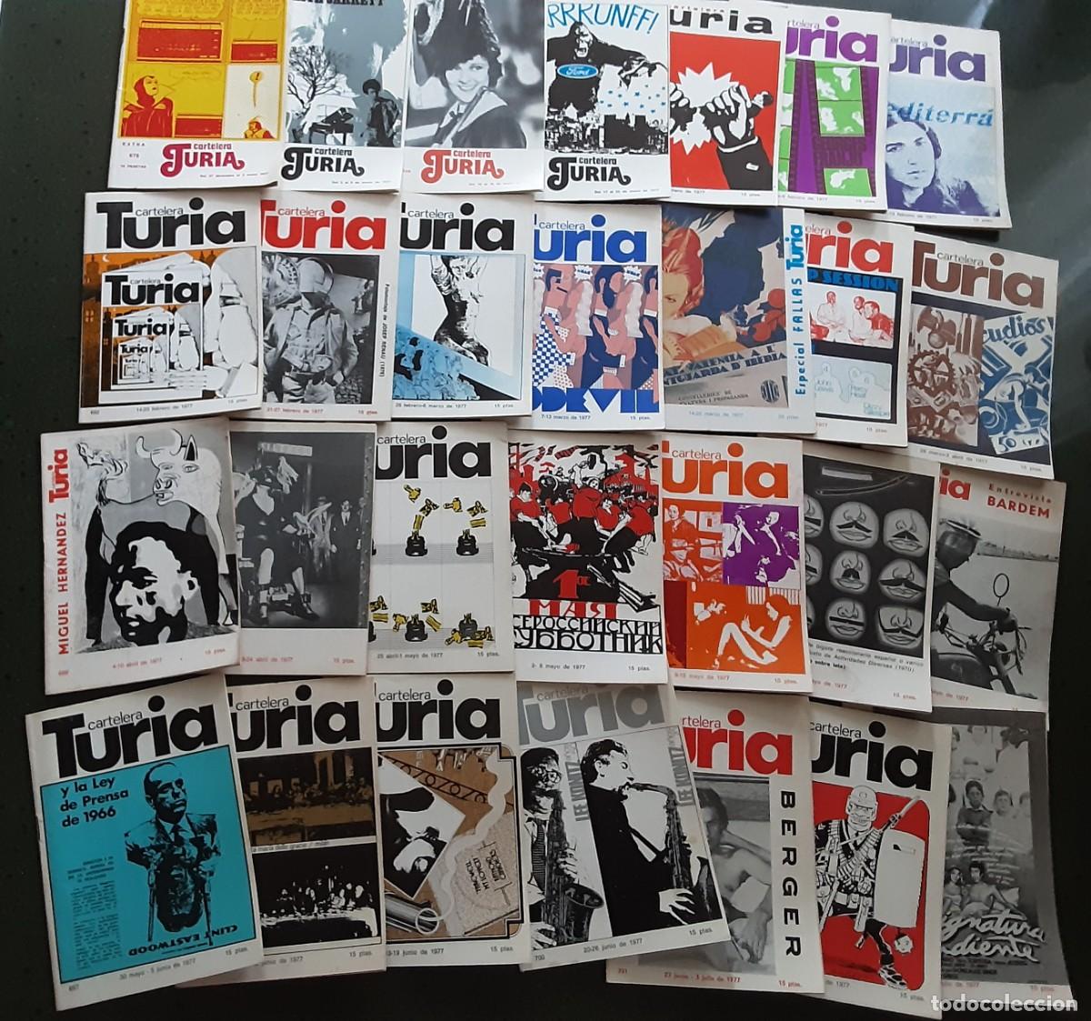 Cine: CARTELERA TURIA A&Ntilde;O 1977, DEL N&Uacute;MERO 675 AL 725 A FALTA DEL 690.
