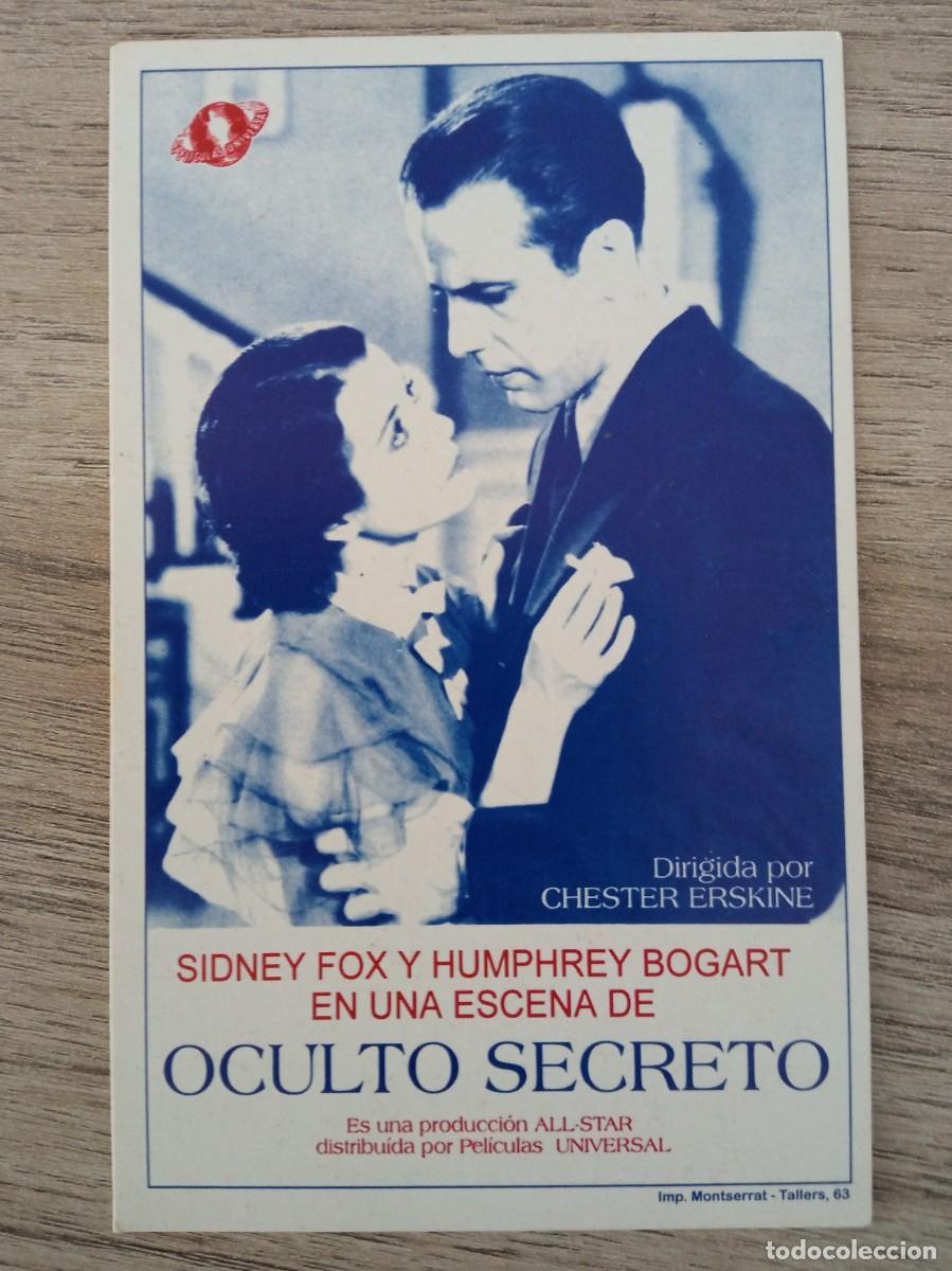 Cine: OCULTO SECRETO, HUMPHREY BOGART, REPRODUCCI&Oacute;N O FACSIMIL ACARTONADO DE LOS A&Ntilde;OS 80