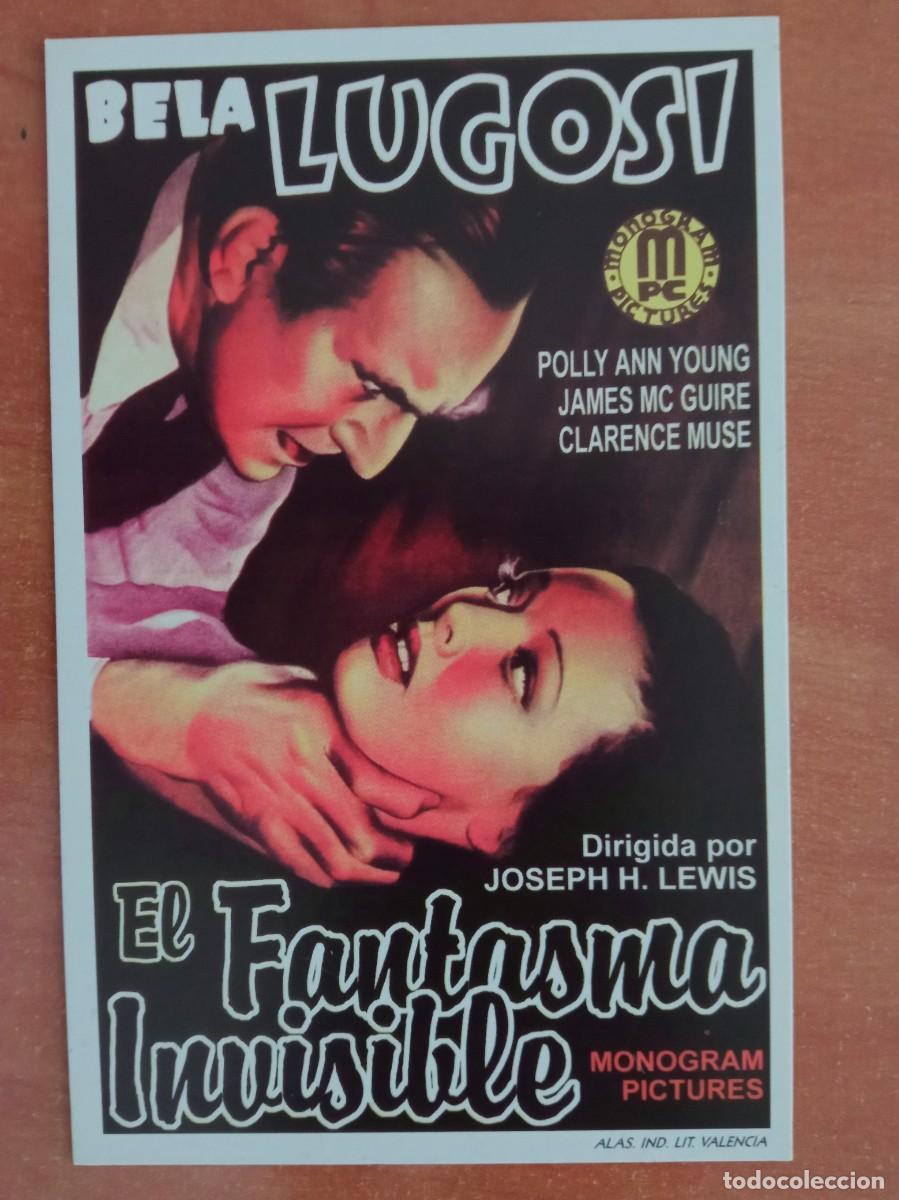 Cine: EL FANTASMA INVISIBLE, BELA LUGOSI, REPRODUCCION O FACSIMIL ACARTONADO HECHO EN VALENCIA EN LOS 80