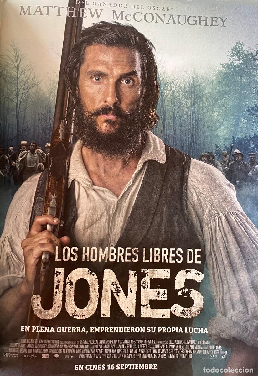 Cine: Reproducci&oacute;n de p&oacute;ster de 'Los hombres libres de Jones'. P&aacute;gina de revista. Tama&ntilde;o A4. Enmarcable.