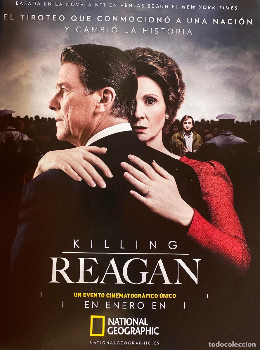 Cine: Reproducci&oacute;n de p&oacute;ster del telefilm 'Killing Reagan'. P&aacute;gina de revista. Tama&ntilde;o A4. Enmarcable.