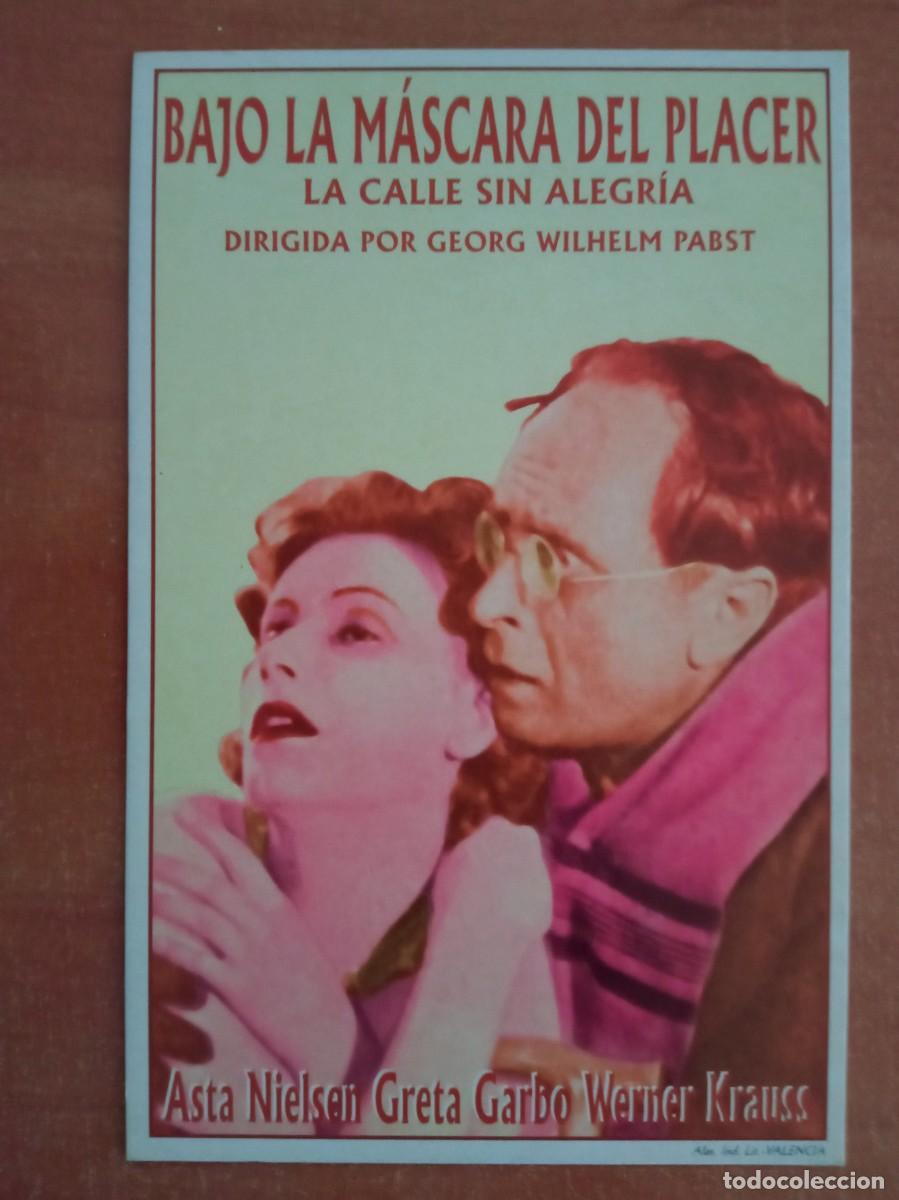 Cine: BAJO LA MASCARA DEL PLACER, GRETA GARBO, REPRODUCCI&Oacute;N O FACSIMIL ACARTONADO HECHO EN LOS A&Ntilde;OS 80