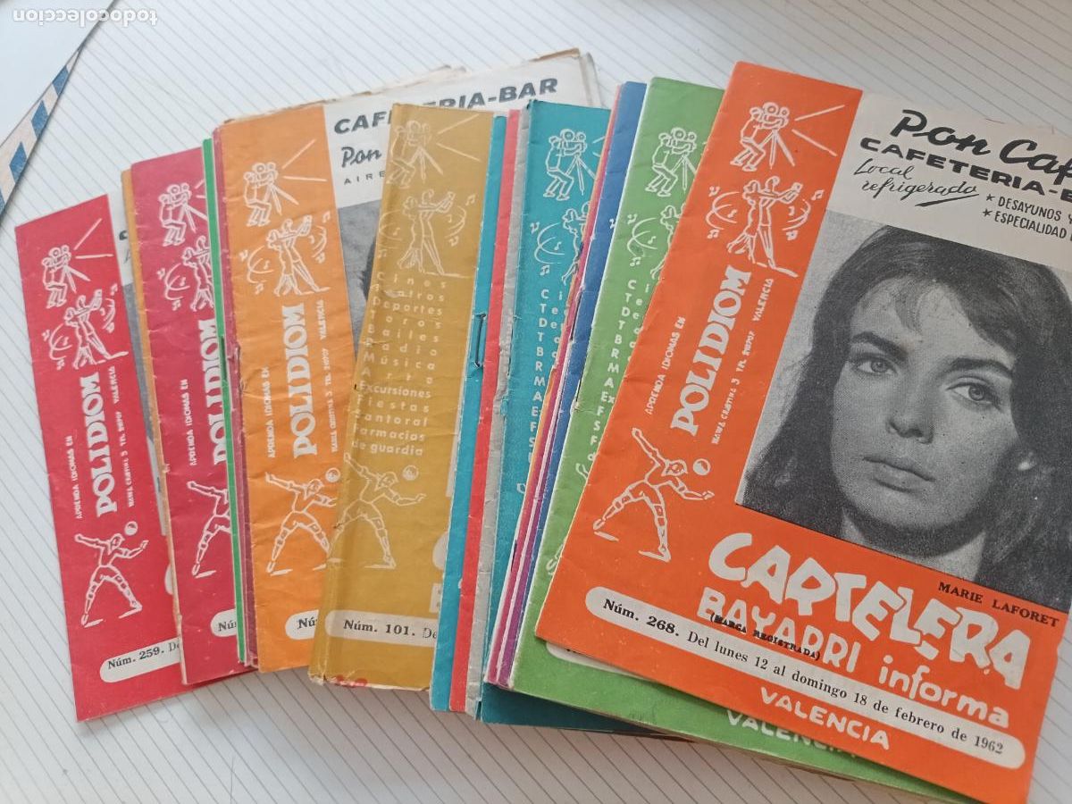 Cine: Valencia. 30 n&uacute;meros. CINE Cartelera Bayarri y Cartelera del Turia 1958 1959 1960 1961 1962 1964