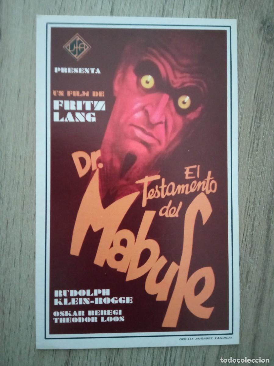 Cine: EL TESTAMENTO DEL DR. MABUSE, REPRODUCCI&Oacute;N O FACSIMIL ACARTONADO HECHO EN LOS A&Ntilde;OS 80