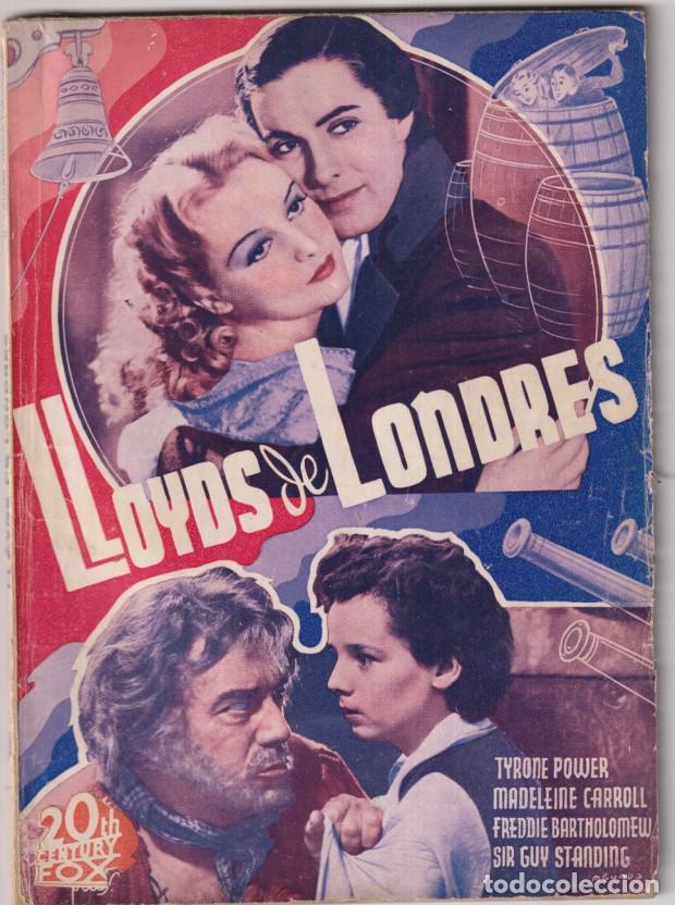 Cine: Lloyds de Londres. 20 Century Fox. Tirone Power, Madeleine Carroll, Freddie Bartolomew, Foto Films.