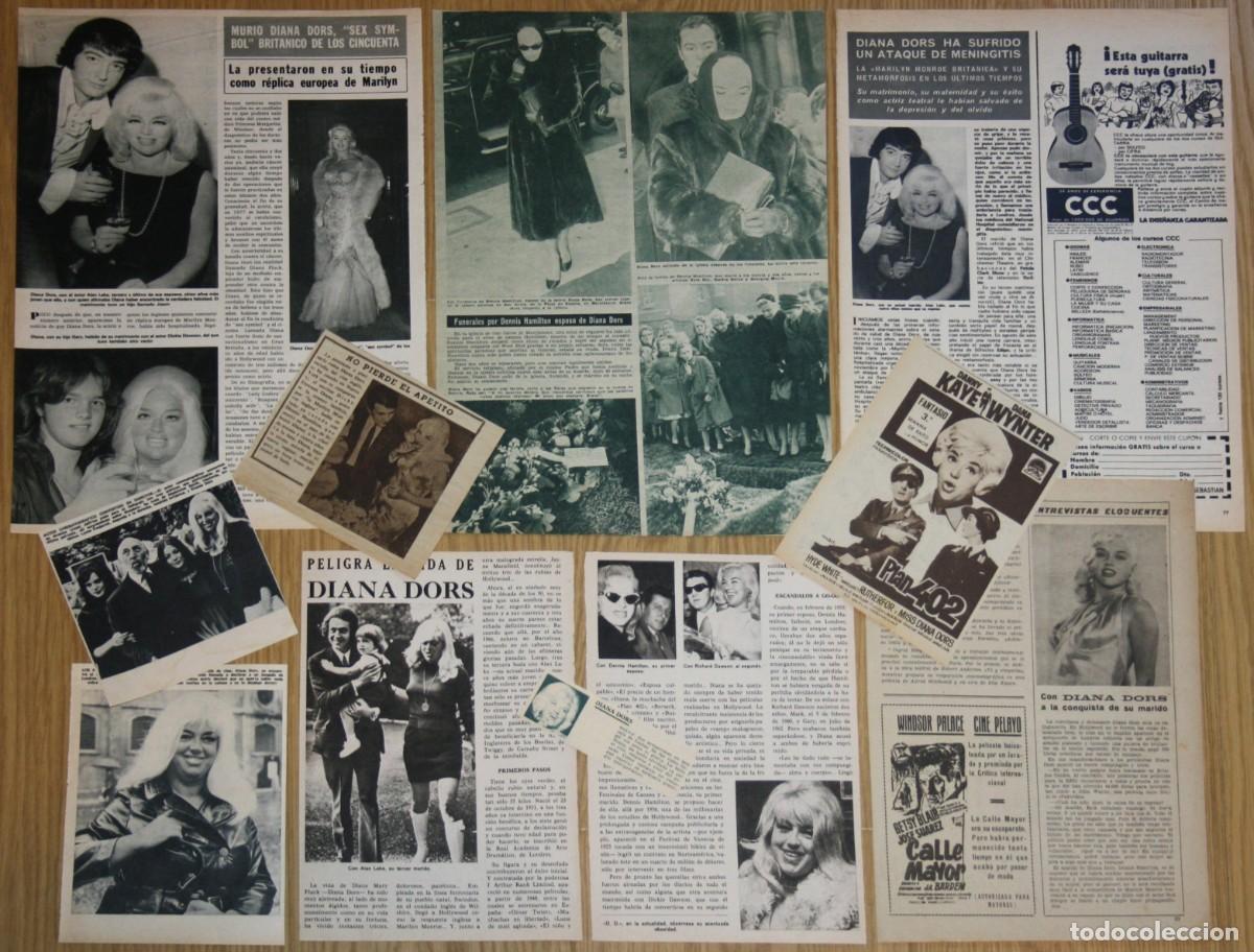 Cine: DIANA DORS lote de prensa spain magazine clippings 1950s/1970s photos UK cinema actress icon