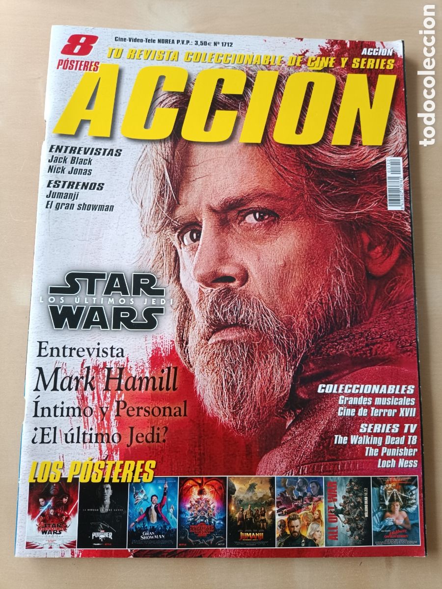 Cine: REVISTA ACCI&Oacute;N N&deg; 1712 DICIEMBRE 2017 STAR WARS LOS &Uacute;LTIMOS JEDI STRANGER THINGS THE WALKING DEAD
