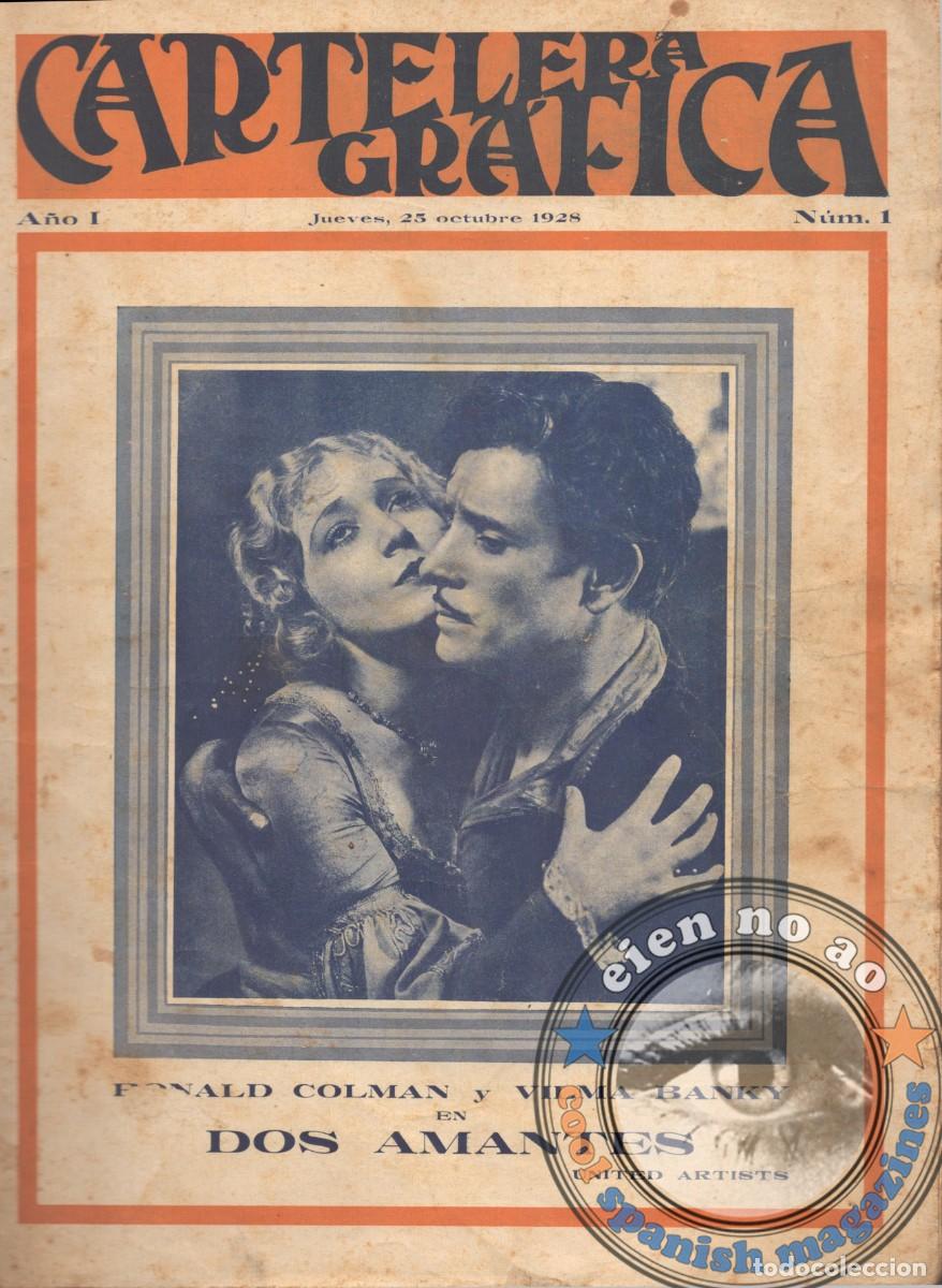 Cine: CARTELERA GRAFICA num. 1 1928 Ronald Colman Vilma Banky ~ RARISIMA