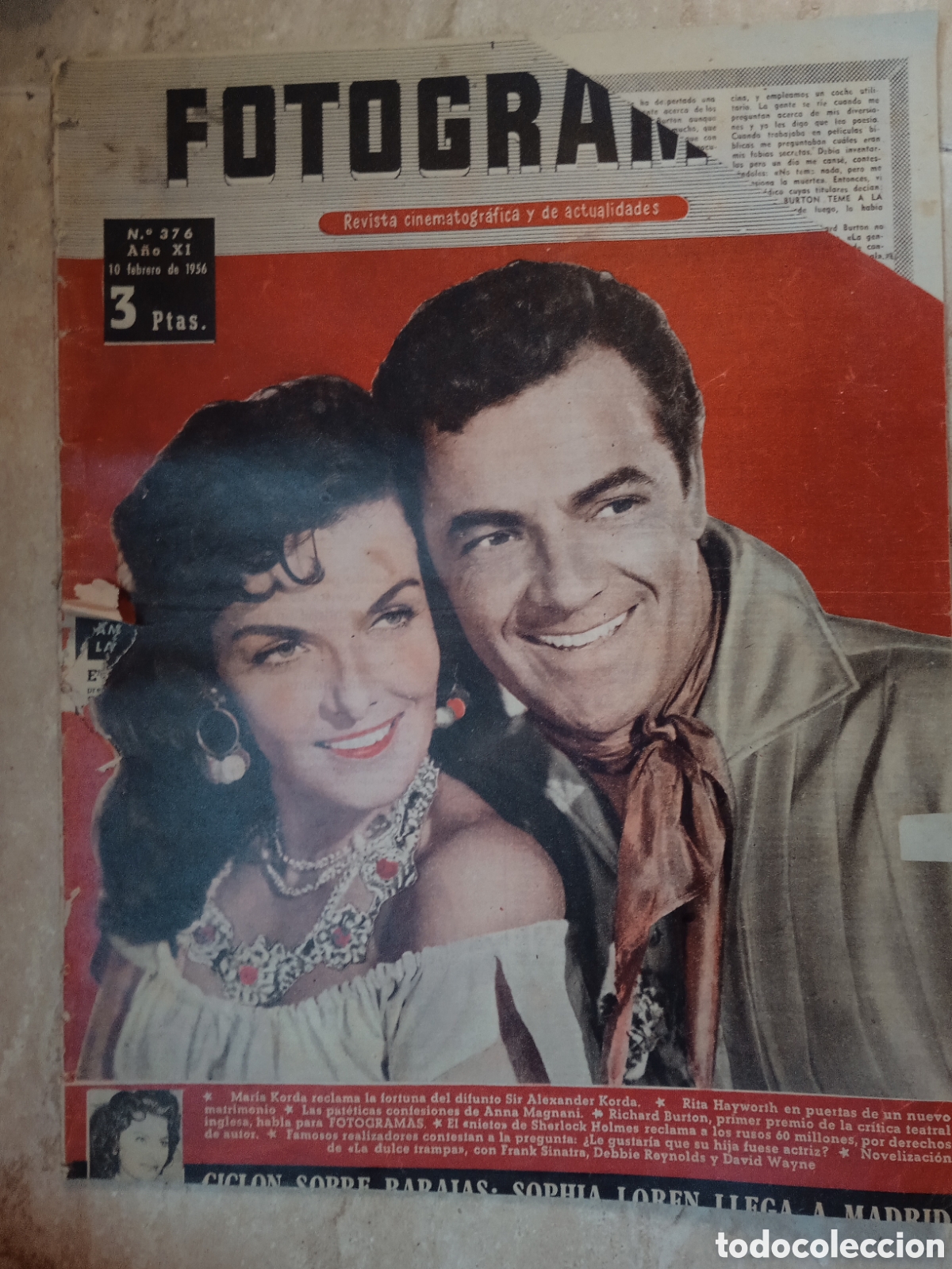 Cine: Fotogramas 360 y 376 Sof&iacute;a Loren Anna Magnani Fernandel Silvia Morgan La Mestiza