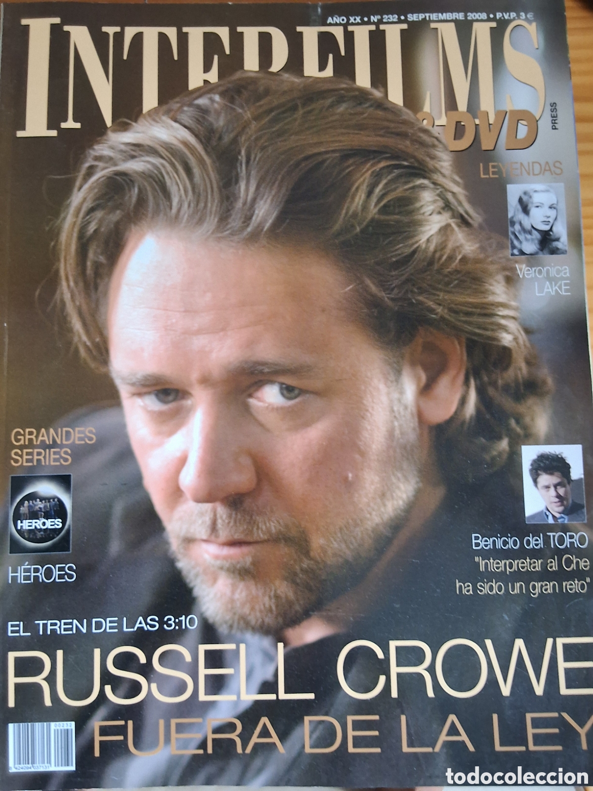 Cine: Interfilms revista cine n&uacute;mero 232 a&ntilde;o 2008/9 Russell Crowe incluye caratulas y programas