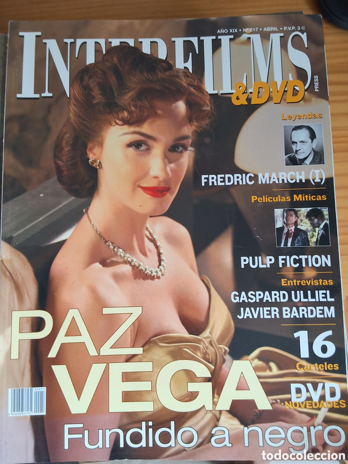 Cine: Interfilms revista cine n&uacute;mero 217 a&ntilde;o 2007/4 Paz Vega incluye caratulas programas