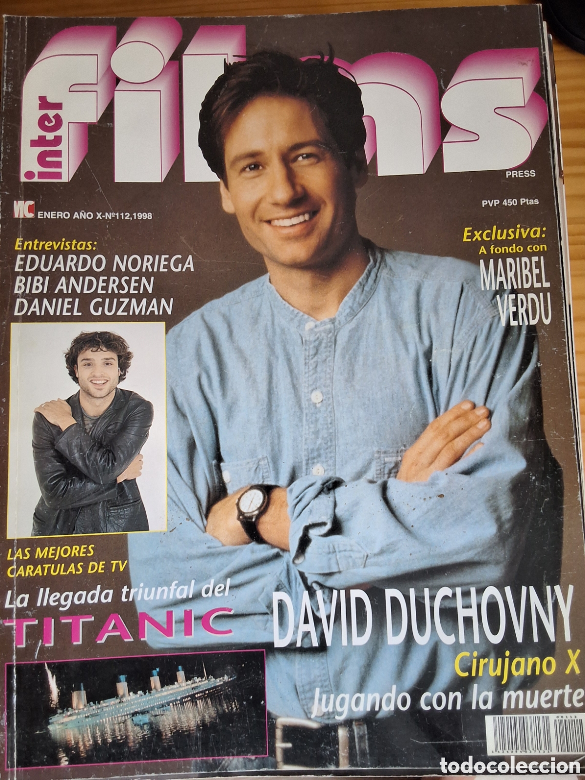 Cine: Interfilms revista cine n&uacute;mero 112 a&ntilde;o 1998/1 David Duchovny incluye carteles programas