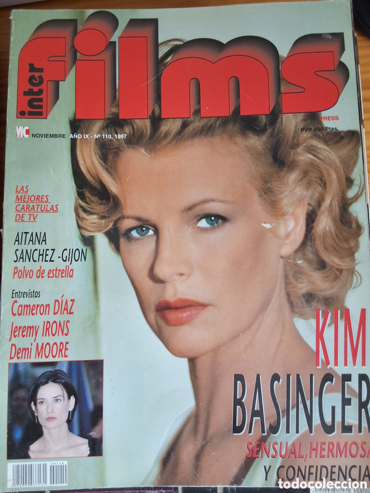 Cine: Interfilms revista cine n&uacute;mero 110 a&ntilde;o 1997/11 Basinger Moore incluye carteles programas