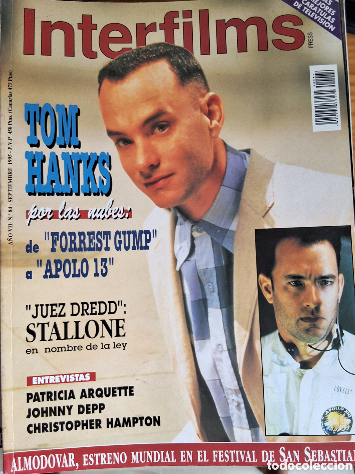 Cine: Interfilms revista cine n&uacute;mero 84 a&ntilde;o 1995/9 Tom Hanks incluye caratulas programas