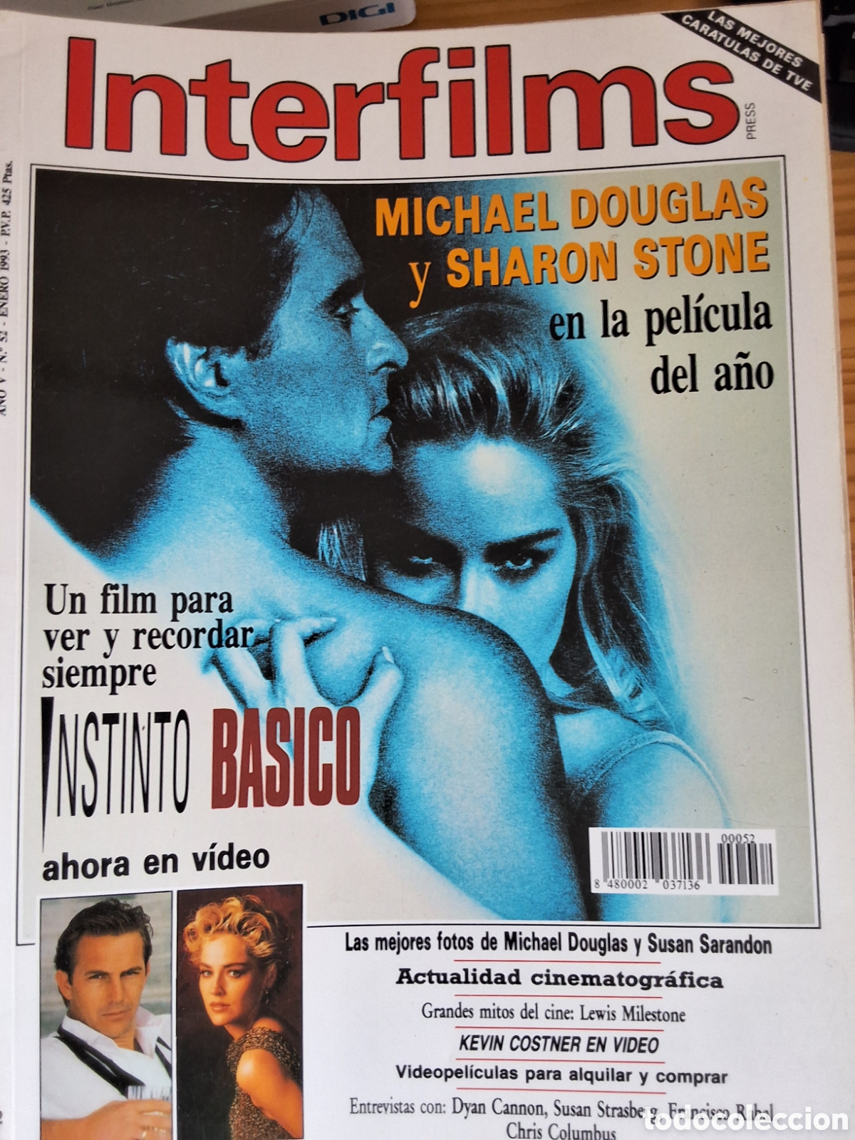 Cine: Interfilms revista cine n&uacute;mero 52 a&ntilde;o 1993/1 Instinto b&aacute;sico incluye caratulas programas