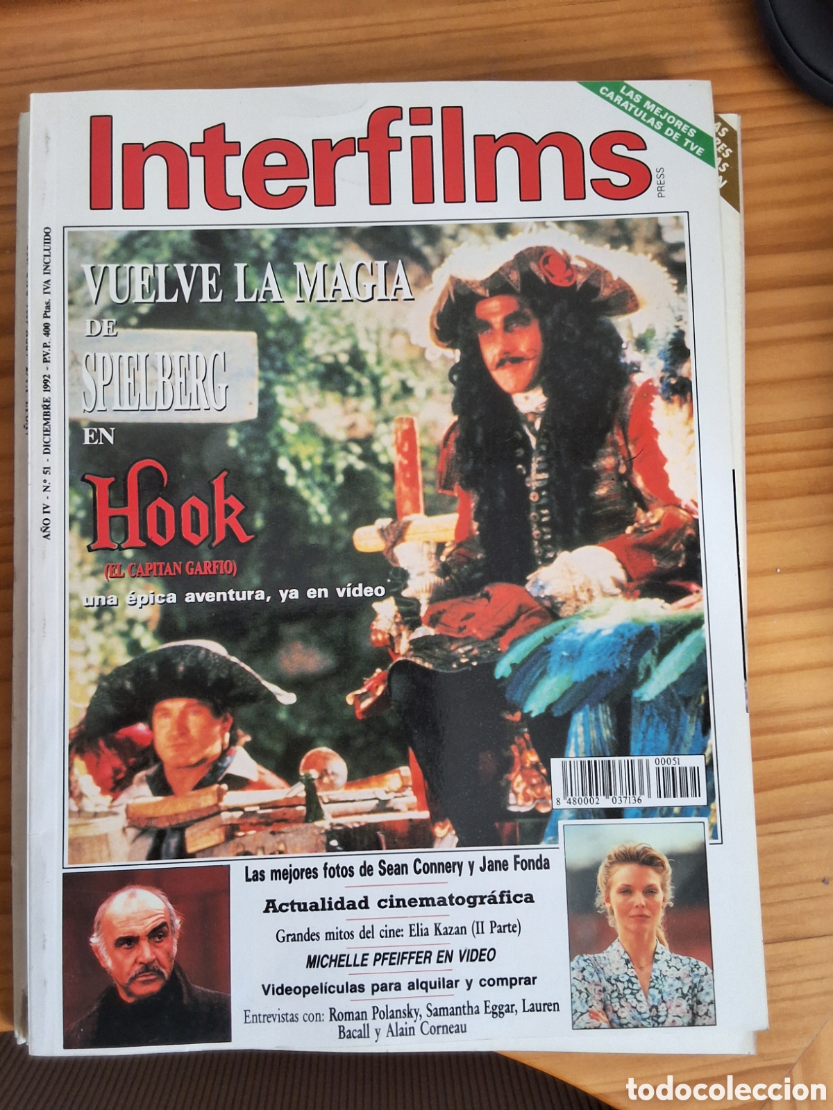Cine: Interfilms revista cine n&uacute;mero 51 a&ntilde;o 1992/12 hook Pfeiffer incluye caratulas programas
