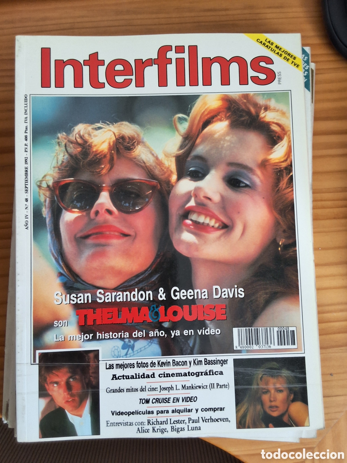 Cine: Interfilms revista cine n&uacute;mero 48 a&ntilde;o 1992/9 thelma Louise incluye caratulas programas