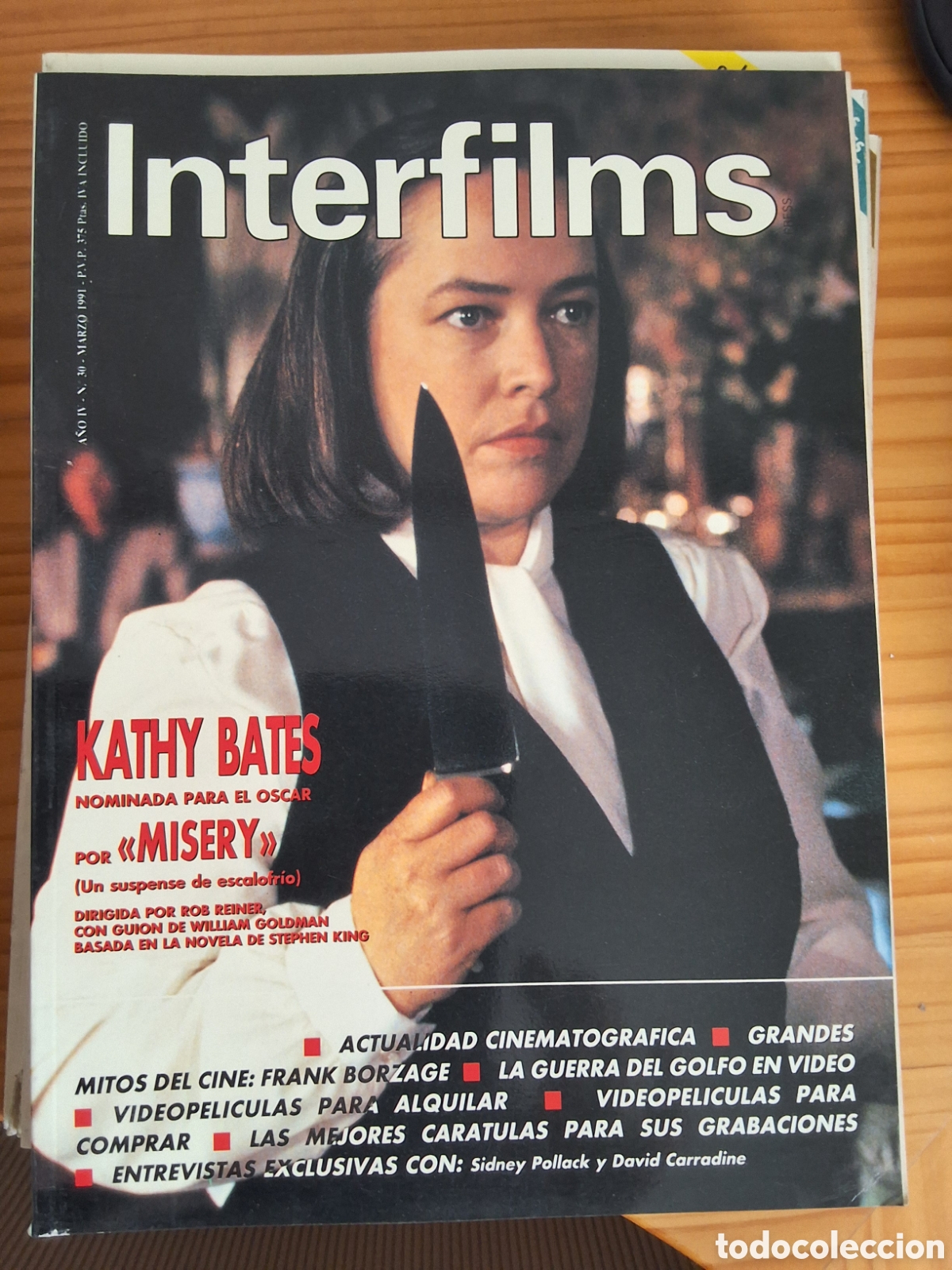 Cine: Interfilms revista cine n&uacute;mero 30 a&ntilde;o 1991/3 Cathy Bates incluye caratulas programas