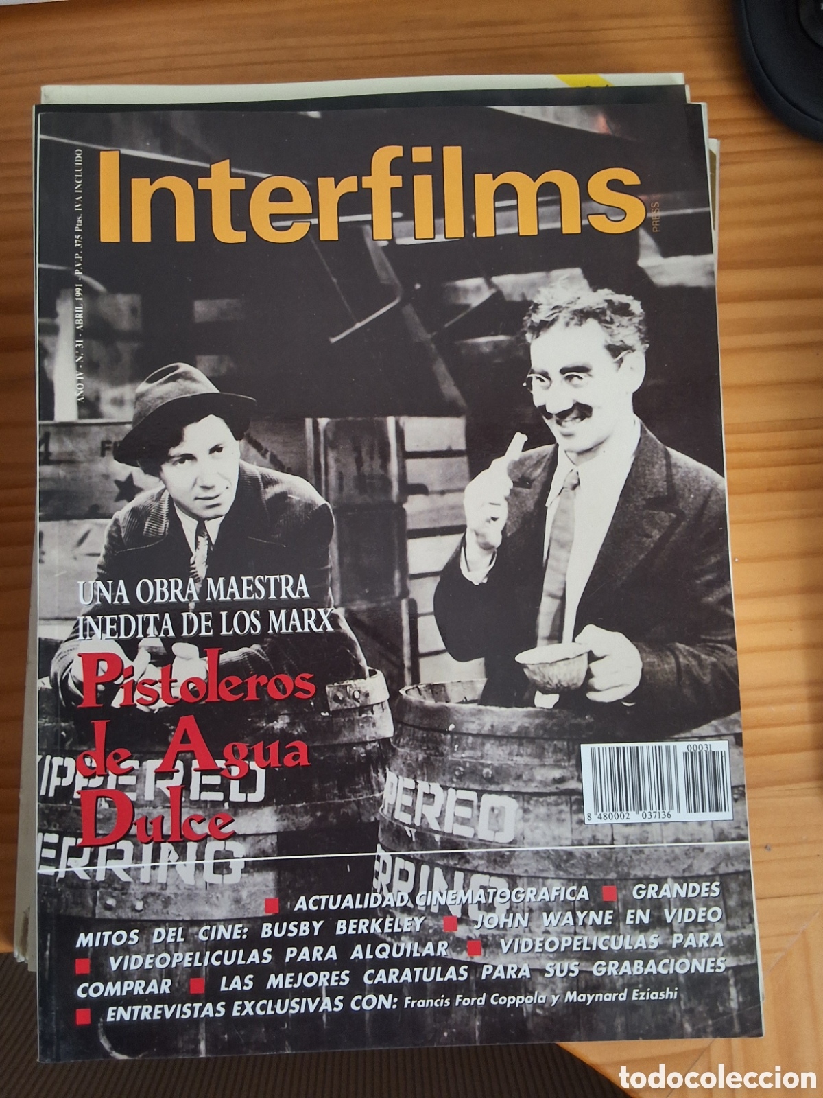 Cine: Interfilms revista cine n&uacute;mero 31 a&ntilde;o 1991/4 Hermanos marx incluye caratulas programas