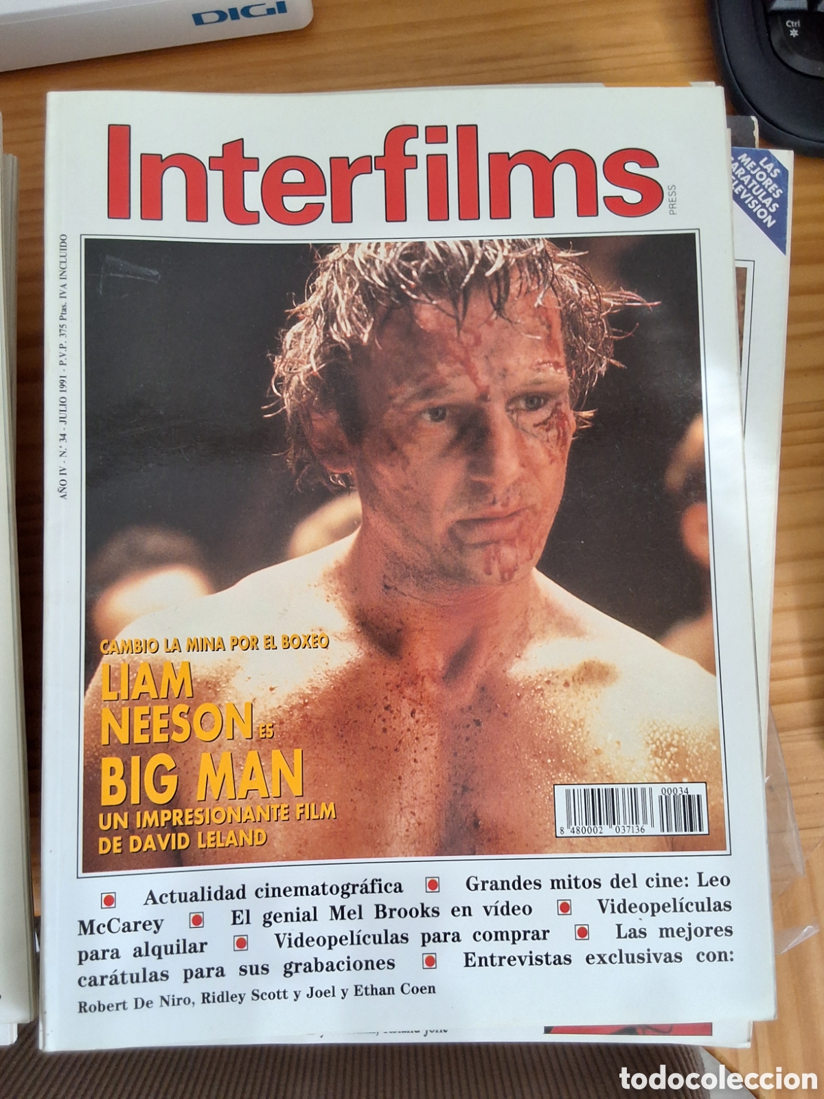 Cine: Interfilms revista cine n&uacute;mero 34 a&ntilde;o 1991/7 Neeson incluye caratulas programas