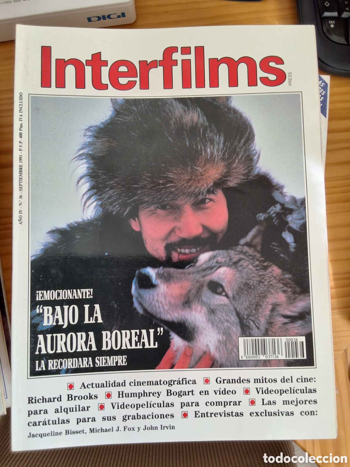 Cine: Interfilms revista cine n&uacute;mero 36 a&ntilde;o 1991/9 Brooks Temple incluye caratulas programas
