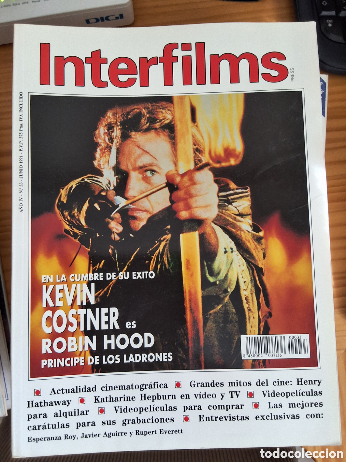 Cine: Interfilms revista cine n&uacute;mero 33 a&ntilde;o 1991/6 Costner incluye caratulas programas