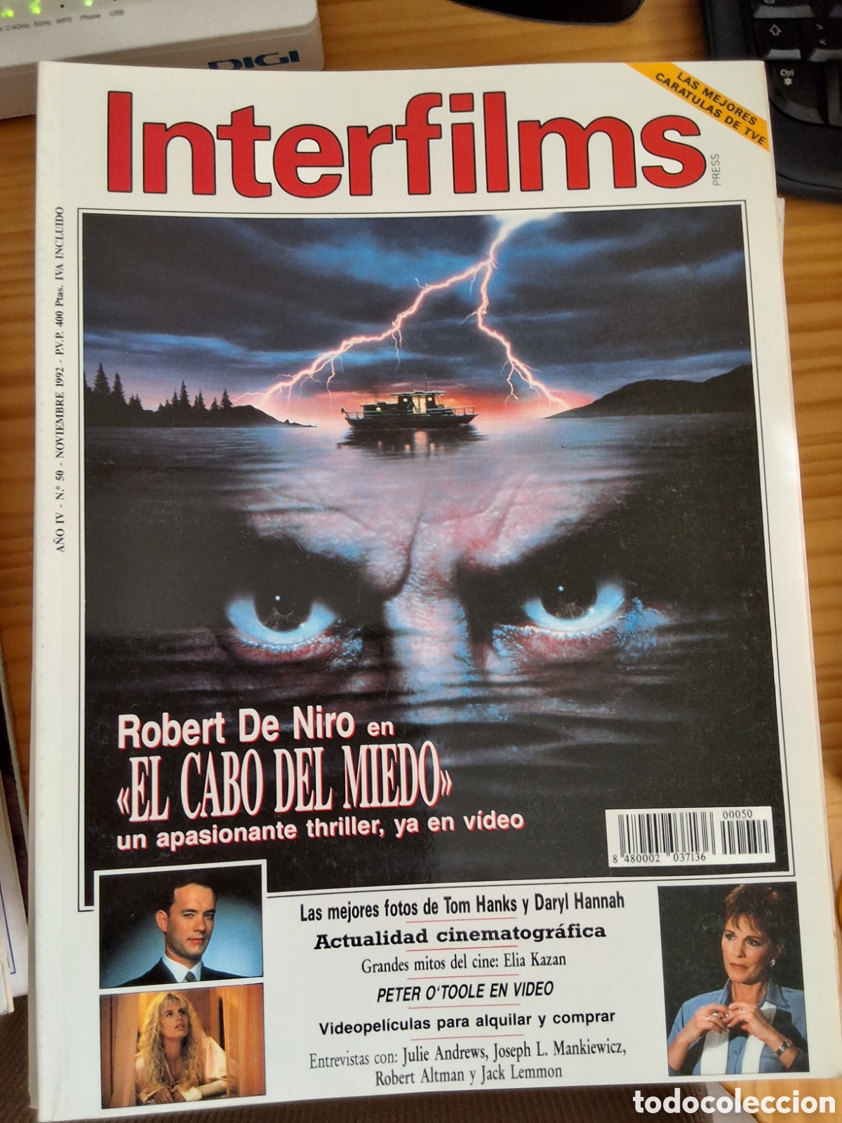 Cine: Interfilms revista cine n&uacute;mero 50 a&ntilde;o 1992/11 De Niro Hannah incluye caratulas programas