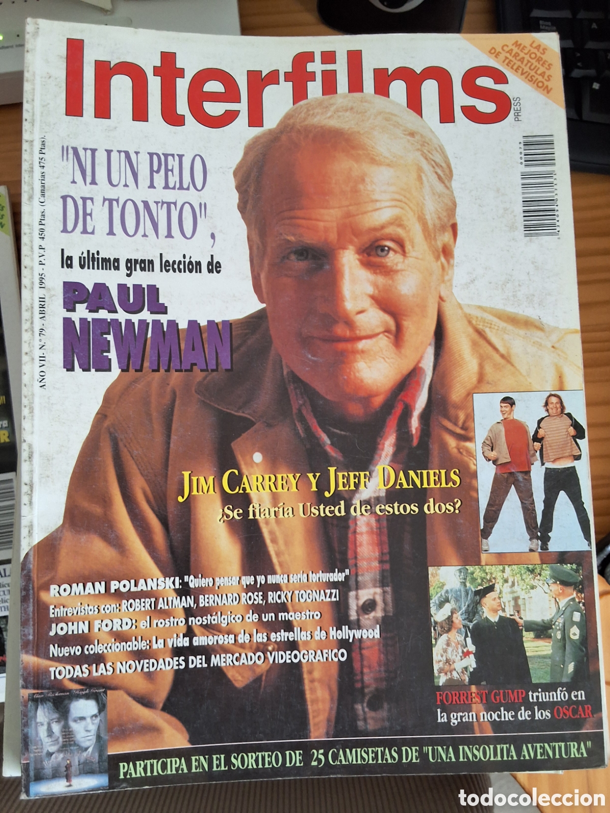 Cine: Interfilms revista cine n&uacute;mero 79 a&ntilde;o 1995/4 Newman Carrey incluye caratulas programas