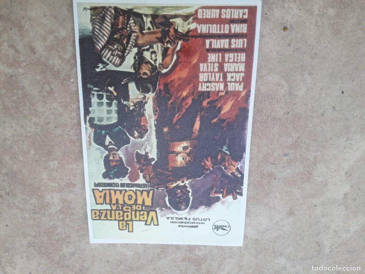 Cine: programa de cine folleto de mano la venganza de la momia reproduccion en cartulina