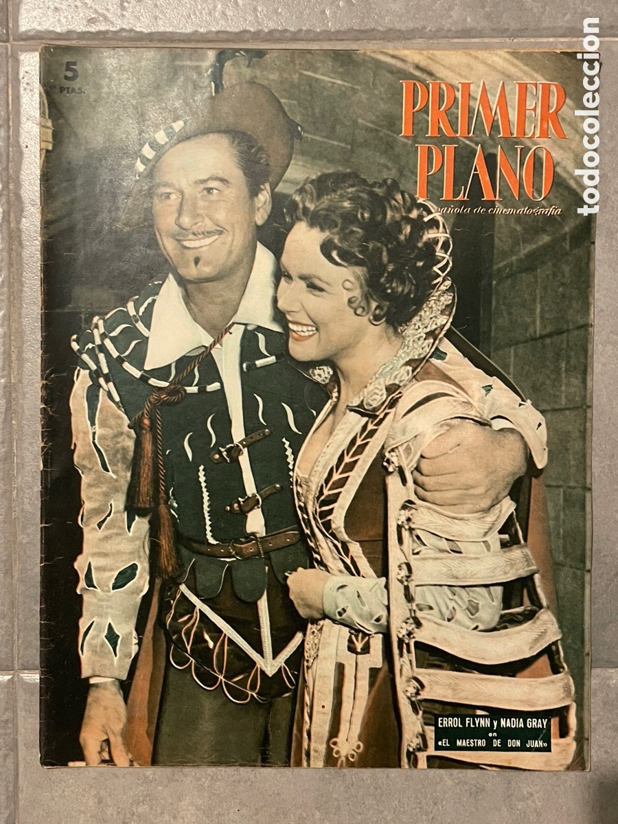 Cinema: Primer plano. Revista espa&ntilde;ola de cinematograf&iacute;a. Errorl Flynn y Nadia Gray.