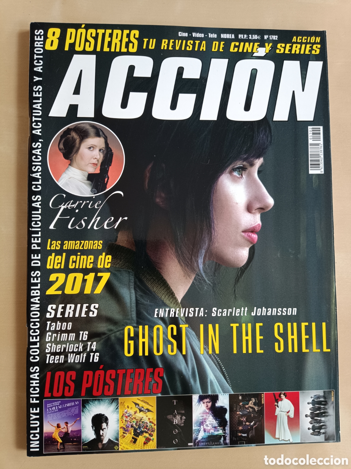 Cine: REVISTA ACCI&Oacute;N N&deg; 1702 FEBRERO 2017 GHOST IN THE SHELL SCARLETT JOHANSSON CARRIE FISHER STAR WARS