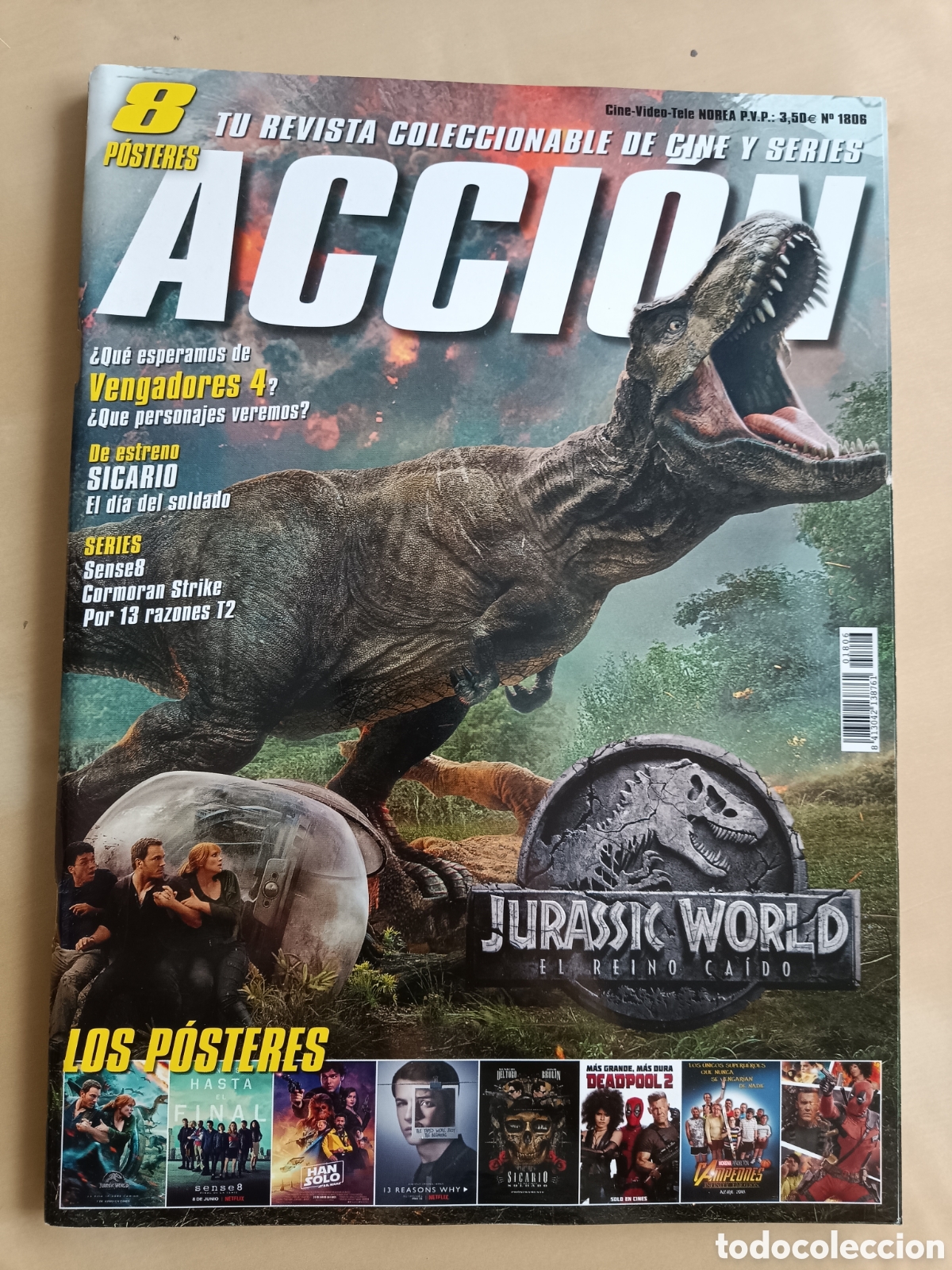 Cine: REVISTA ACCI&Oacute;N N&deg; 1806 JUNIO 2018 JURASSIC WORLD EL REINO CAIDO SICARIO VENGADORES 4