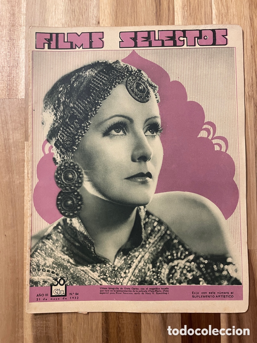 Cine: Films selectos. Greta Garbo. 21 de mayo de 1932. N&uacute;mero 84.
