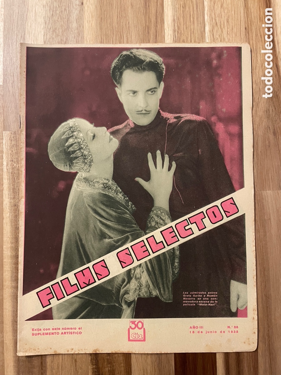 Cine: Fem selectos. Greta Gatbo y Ram&oacute;n Novarro. 18 de junio de 1932. N. 88.