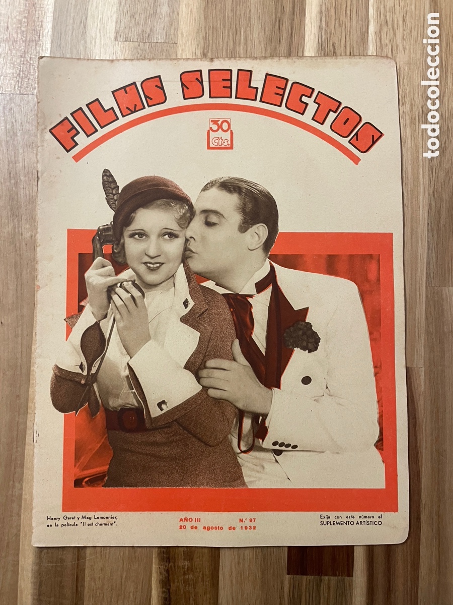 Cine: Films selectos. Henry Garat y Meg Lemonnier. 20 de agosto de 1932. N. 97.
