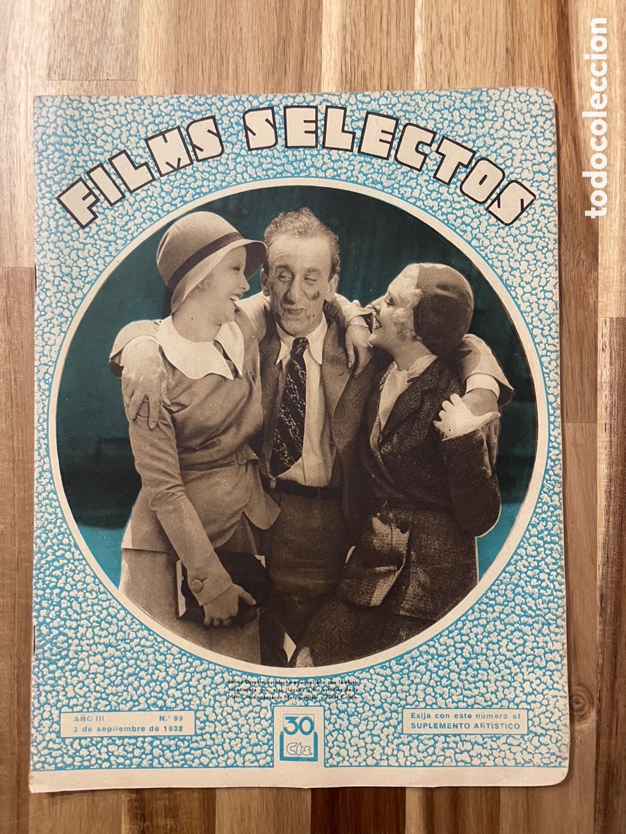 Cine: Films selectos. Jimmy Durante. 3 de septiembre de 1932. N&uacute;mero 99.