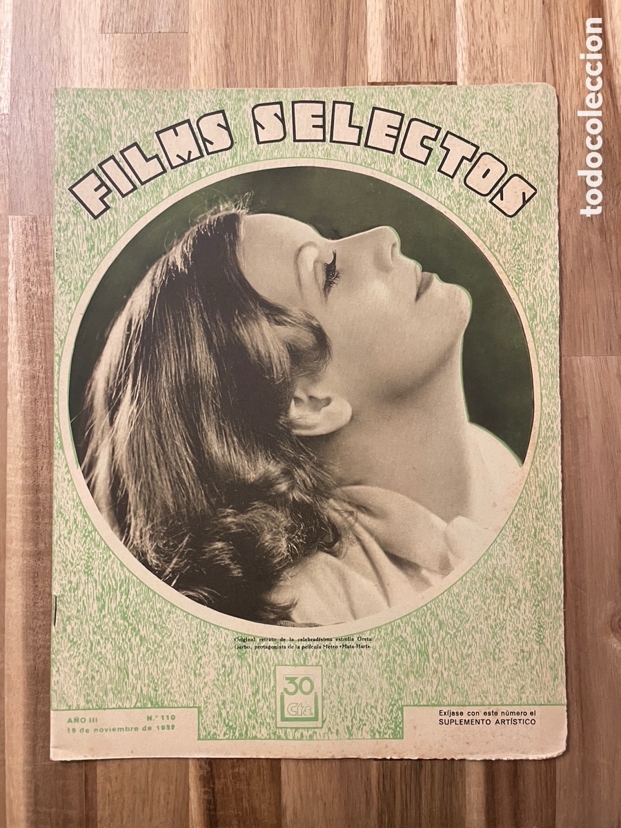 Cine: Films selectos. Greta Garbo. 19 de noviembre de 1932. N&uacute;mero 110.